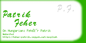 patrik feher business card